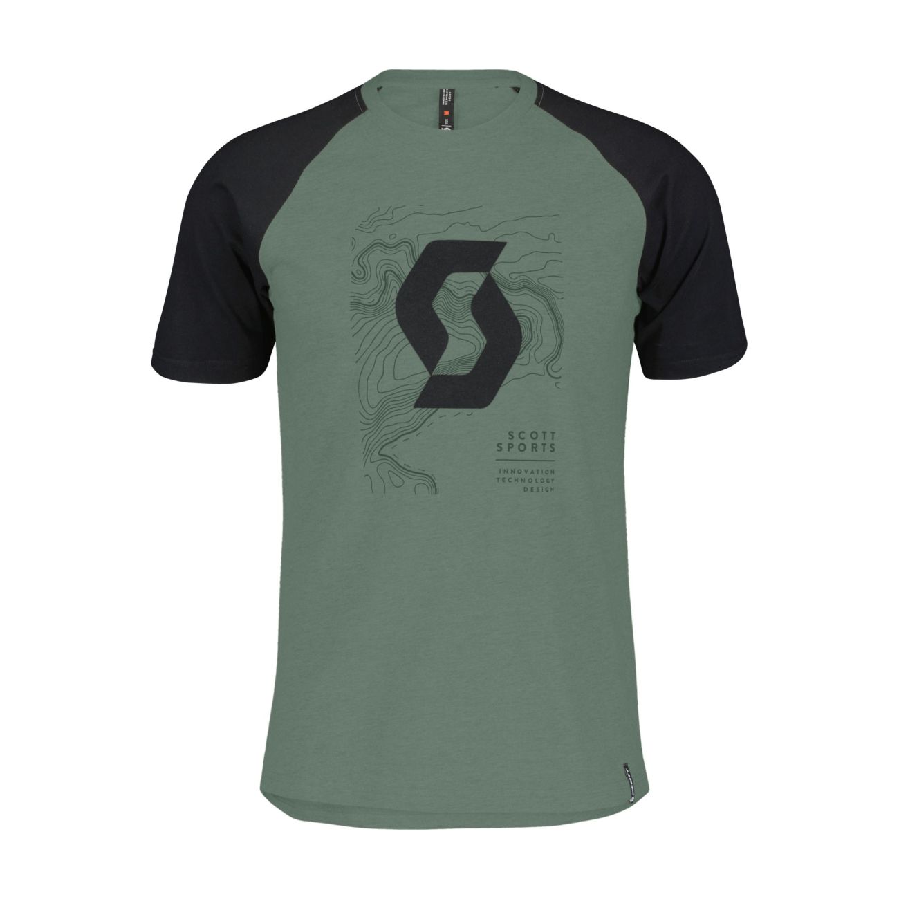 
                SCOTT Cyklistické tričko s krátkym rukávom - ICON RAGLAN - zelená/čierna M
            