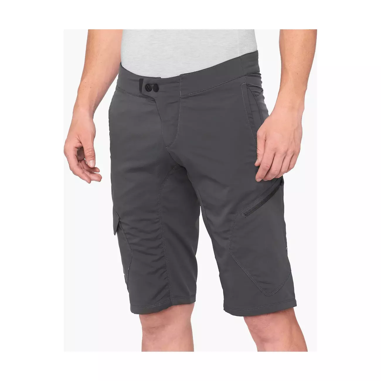 E-shop 100% SPEEDLAB Cyklistické nohavice krátke bez trakov - RIDECAMP - šedá XL