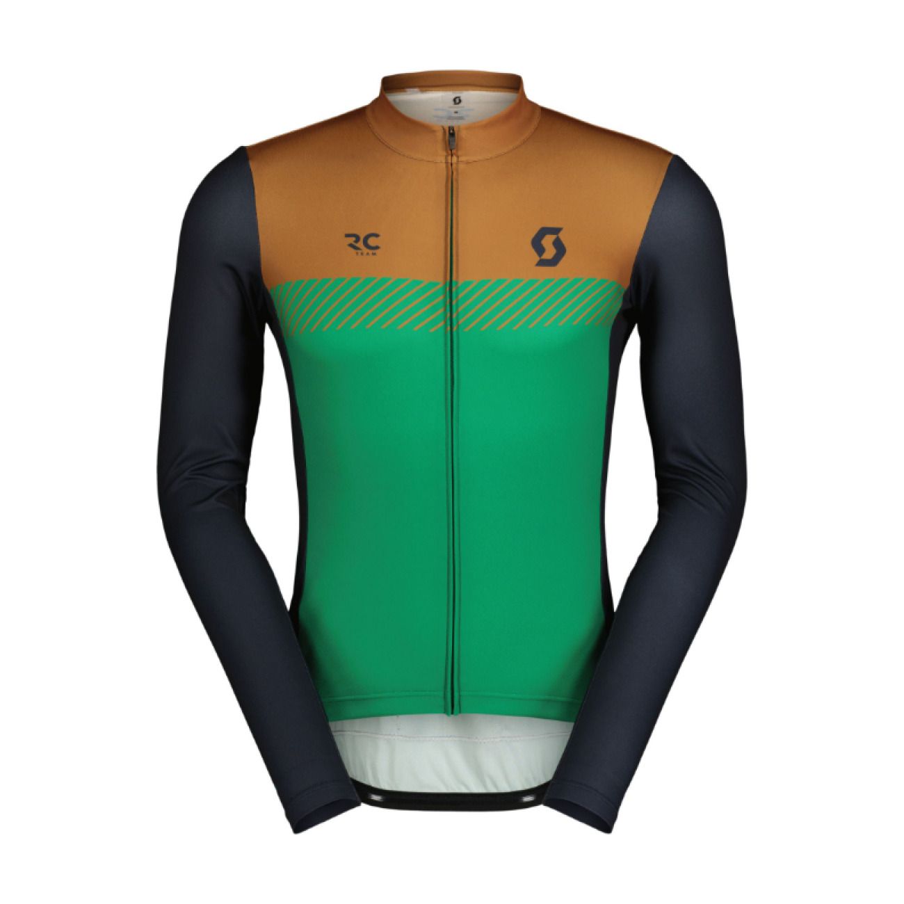 SCOTT Cyklistický dres s dlhým rukávom letný - RC TEAM - zelená/modrá/hnedá