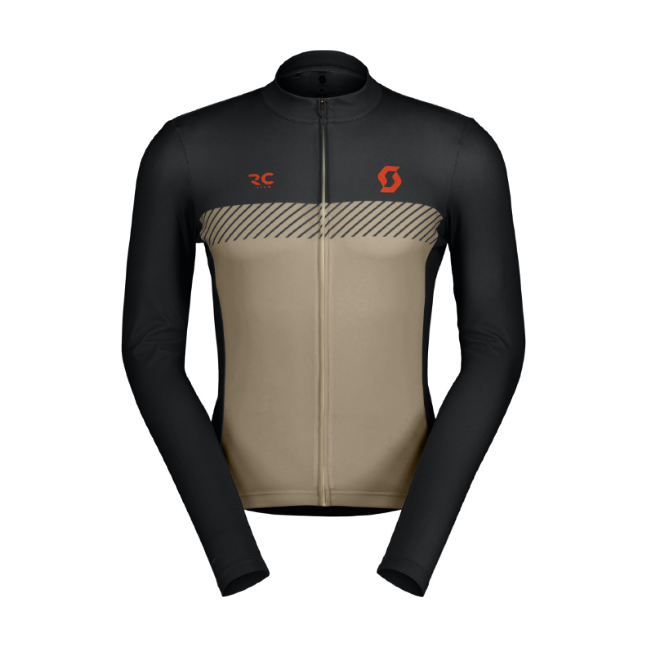 SCOTT Cyklistický dres s dlhým rukávom letný - RC TEAM - béžová/modrá