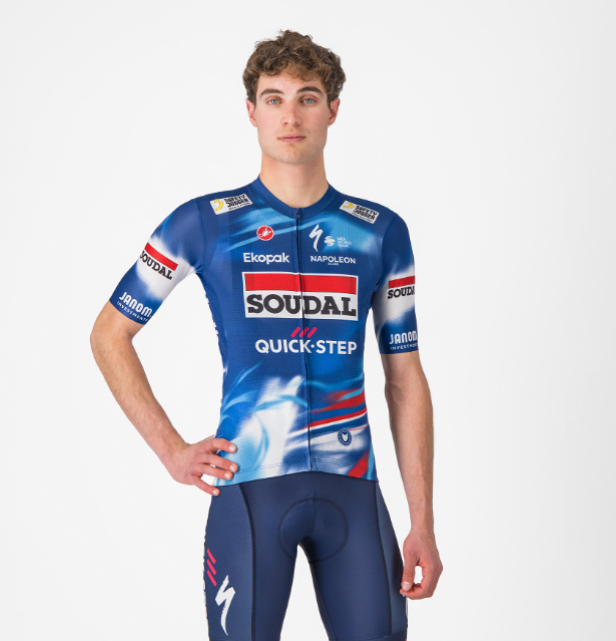 CASTELLI Cyklistický dres s krátkym rukávom - COMPETIZIONE 3 QUICK STEP 2025 - modrá/červená