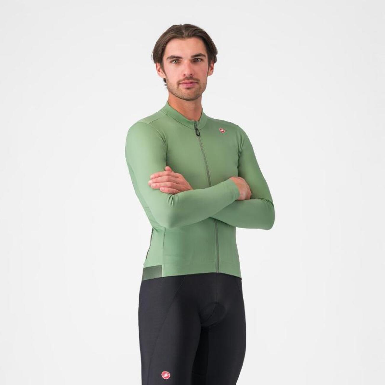 CASTELLI Cyklistický dres s dlhým rukávom zimný - ESPRESSO THERMAL - zelená