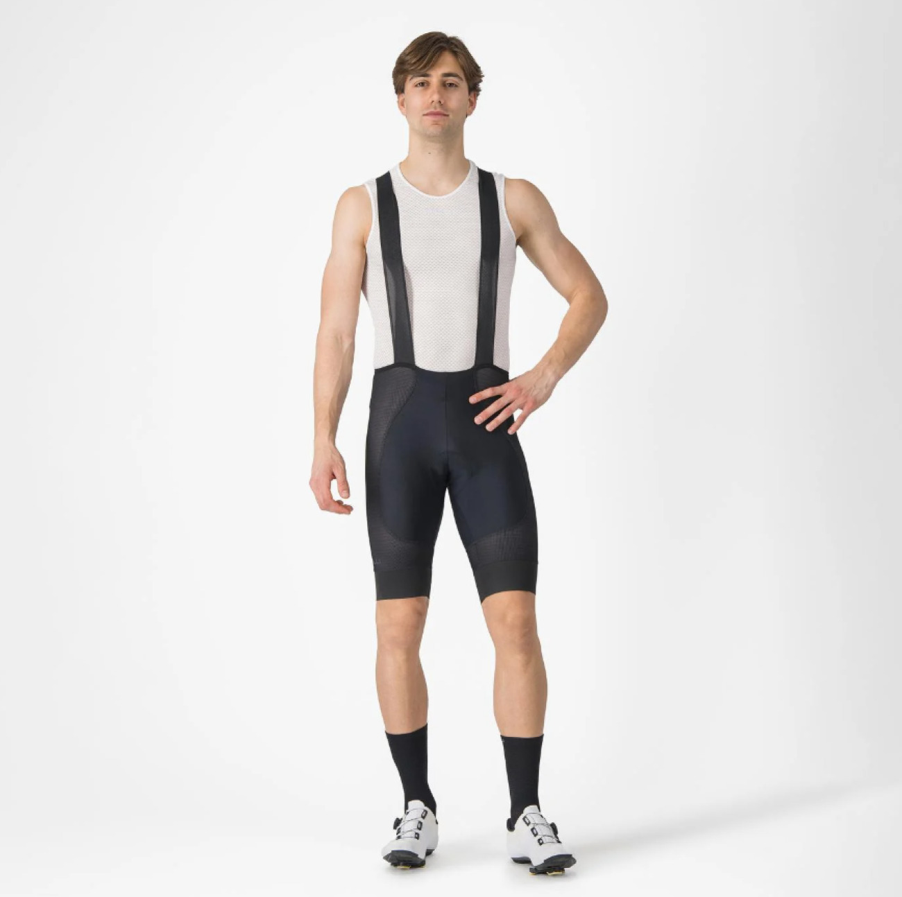 CASTELLI Cyklistické nohavice krátke s trakmi - A/C - čierna L