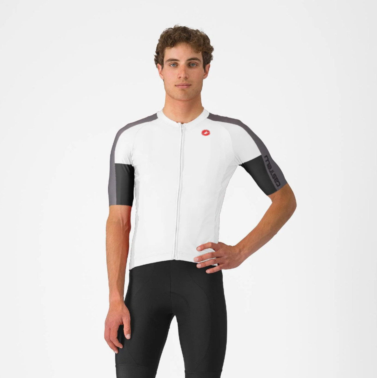 CASTELLI Cyklistický dres s krátkym rukávom - ENTRATA 6 - ivory/šedá