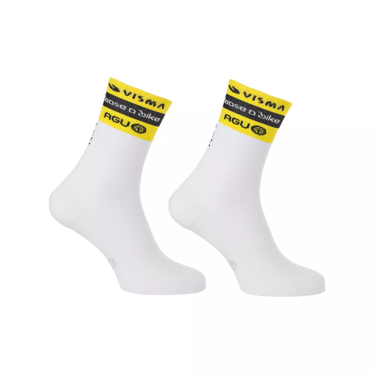 E-shop AGU Cyklistické ponožky klasické - RACE VISMA | LEASE A BIKE 2024 - biela/žltá/čierna