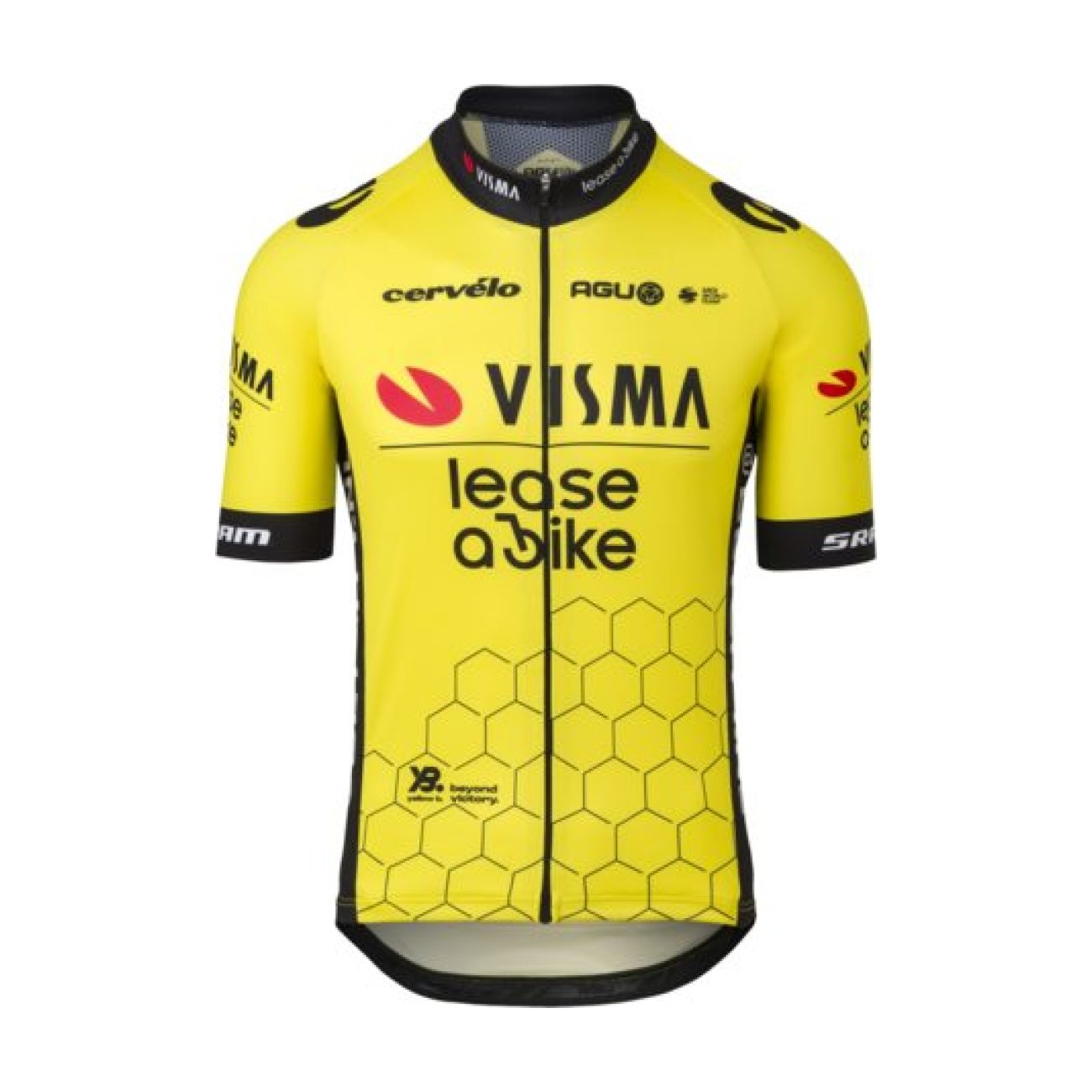 E-shop AGU Cyklistický dres s krátkym rukávom - REPLICA VISMA | LEASE A BIKE 2024 - žltá/čierna