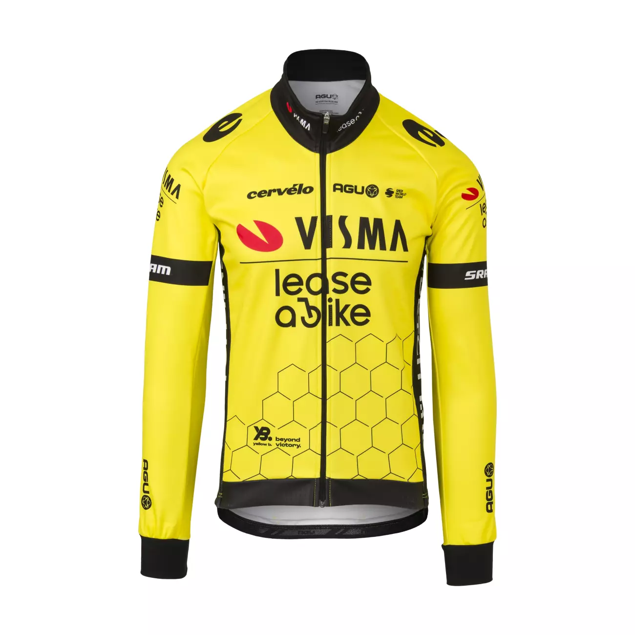 E-shop AGU Cyklistická zateplená bunda - REPLICA VISMA | LEASE A BIKE 2024 - žltá/čierna XL