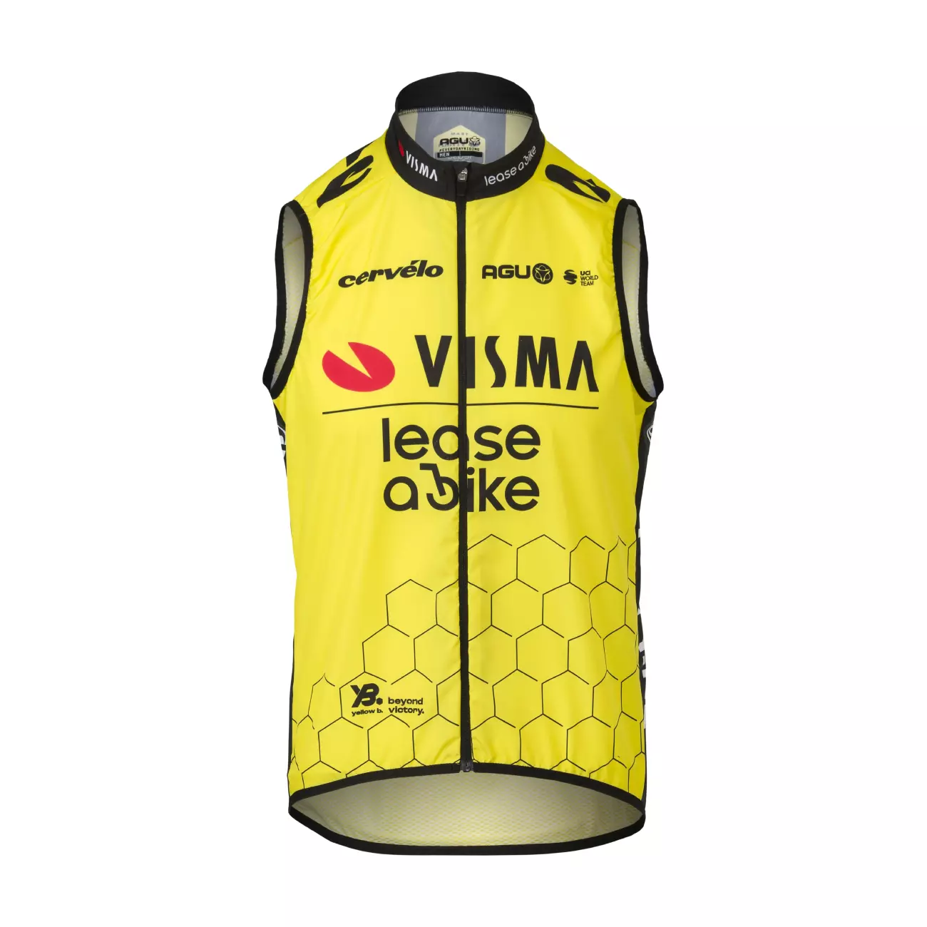 E-shop AGU Cyklistická vesta - REPLICA VISMA | LEASE A BIKE 2024 - žltá/čierna 3XL