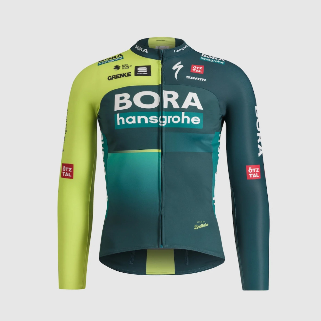 SPORTFUL Cyklistický dres s dlhým rukávom zimný - BORA 2024 - zelená/svetlo zelená 2XL