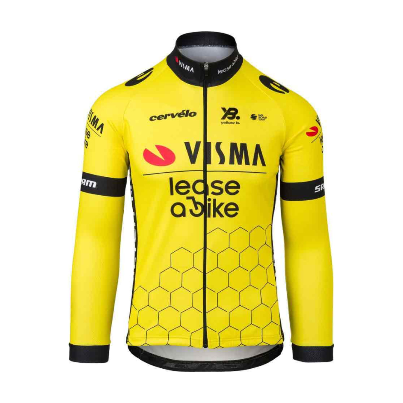 RAPIDGEAR Cyklistický dres s dlhým rukávom letný - REPLICA VISMA 2025 - žltá