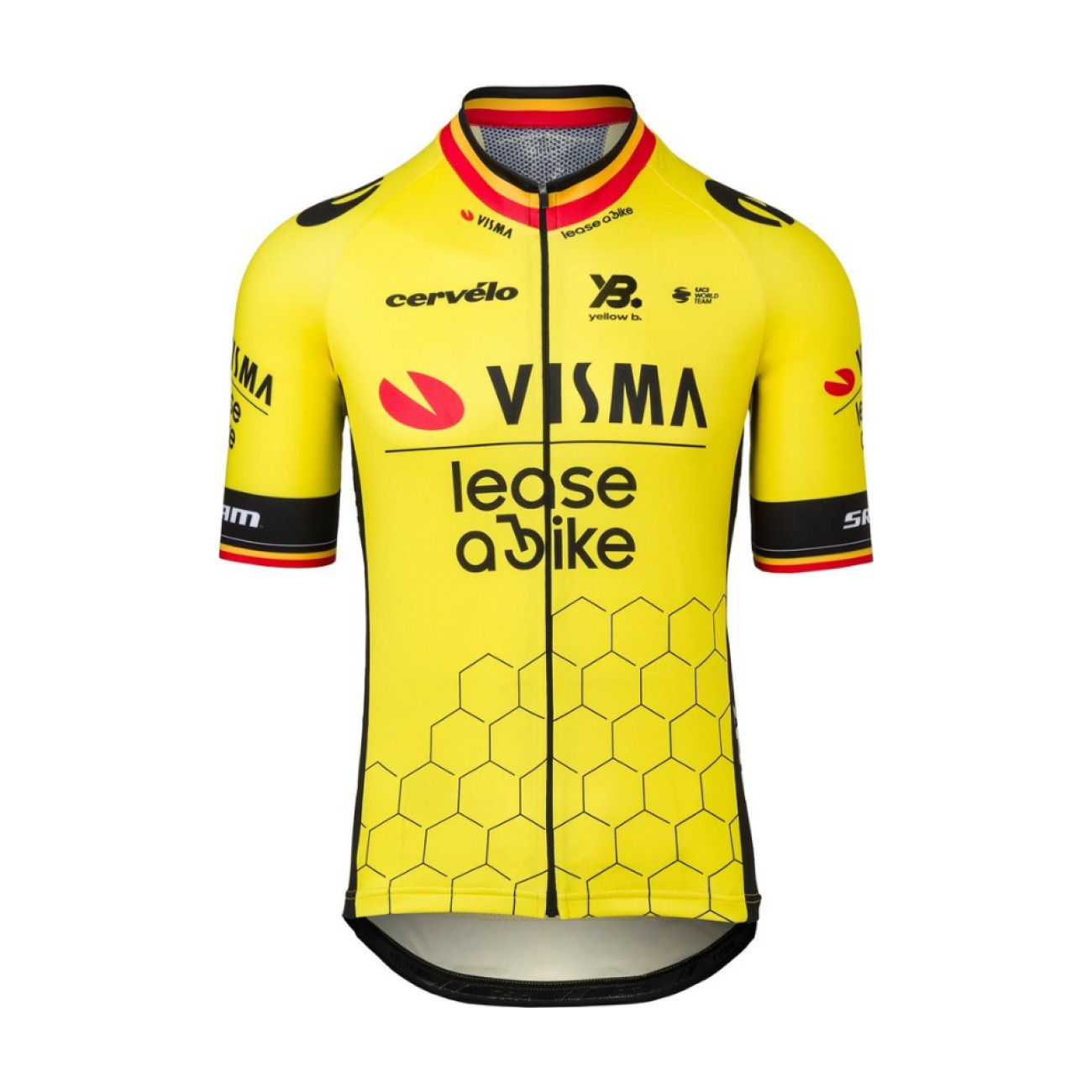 RAPIDGEAR Cyklistický dres s krátkym rukávom - TEAM VISMA BELGIUM CHAMPION 2025 - žltá