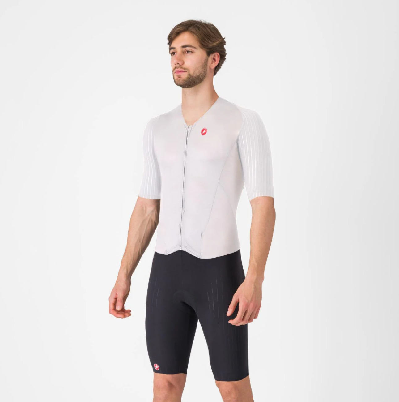 CASTELLI Cyklistická kombinéza - FREE SANREMO 3 - biela/čierna