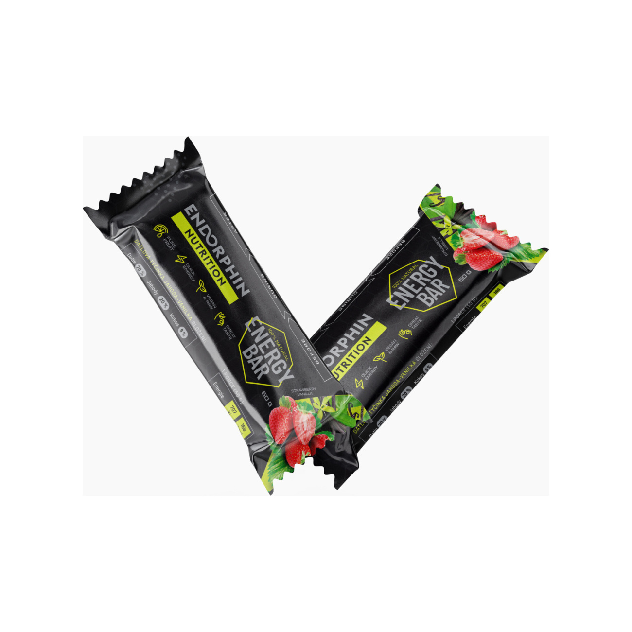 ENDORPHIN NUTRITION tyčinka - ENERGY BAR STRAWBERRY - VANILLA 50g