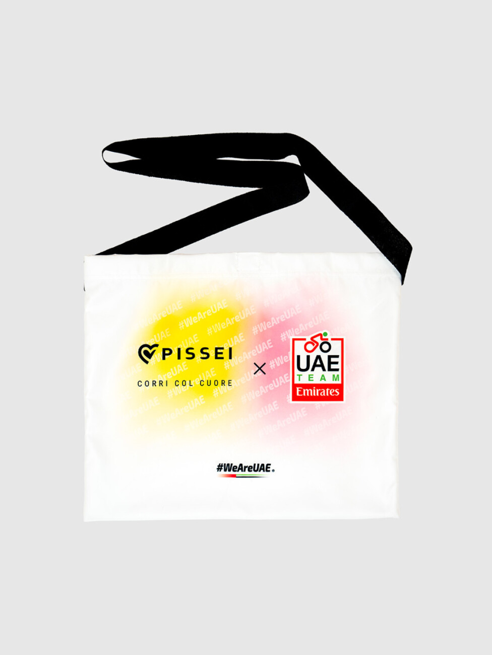 PISSEI Cyklistická taška - UAE TEAM EMIRATES - GIRO + TOUR 24 - biela/ružová/žltá
