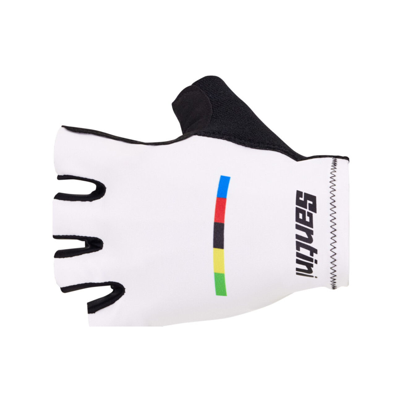 SANTINI Cyklistické rukavice krátkoprsté - UCI WORLD CHAMPION - biela