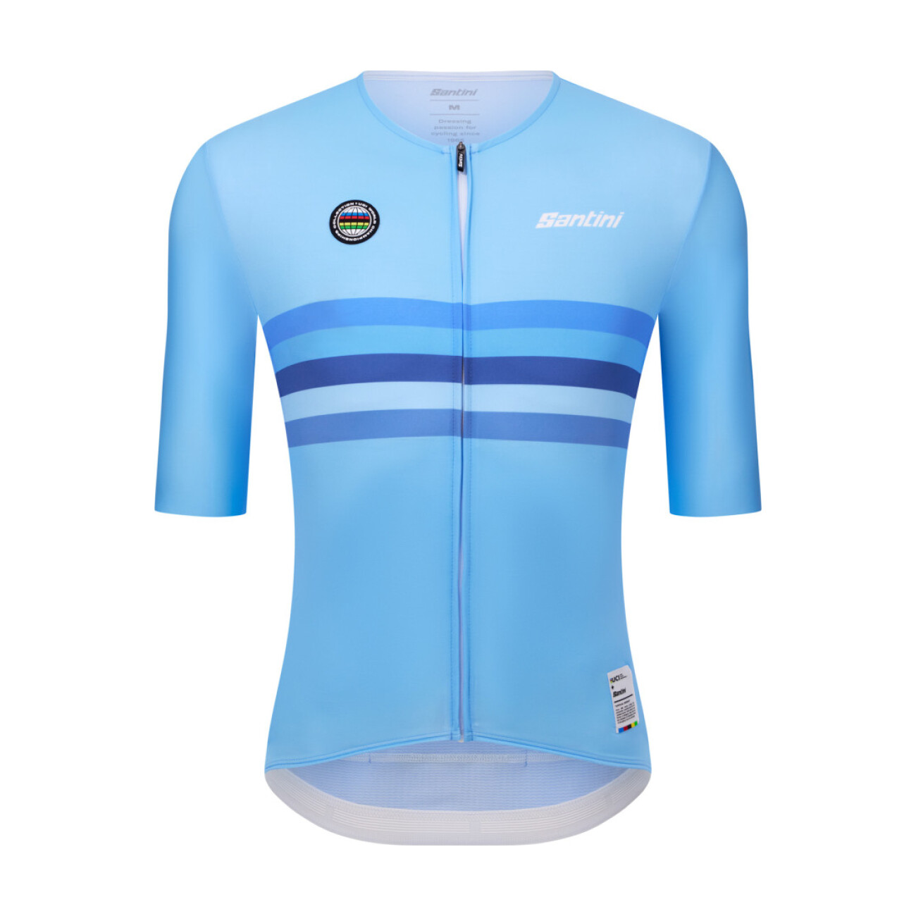 SANTINI Cyklistický dres s krátkym rukávom - UCI WORLD CHAMPION BELGIUM - modrá