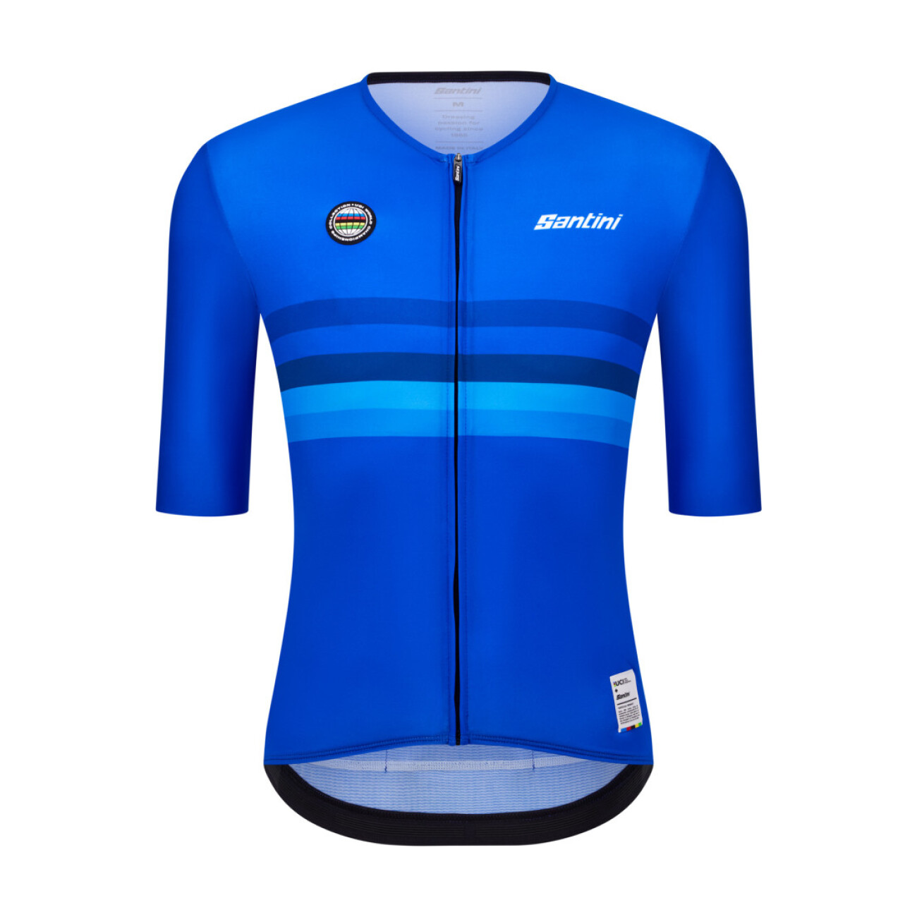 SANTINI Cyklistický dres s krátkym rukávom - UCI WORLD CHAMPION ITALY - modrá