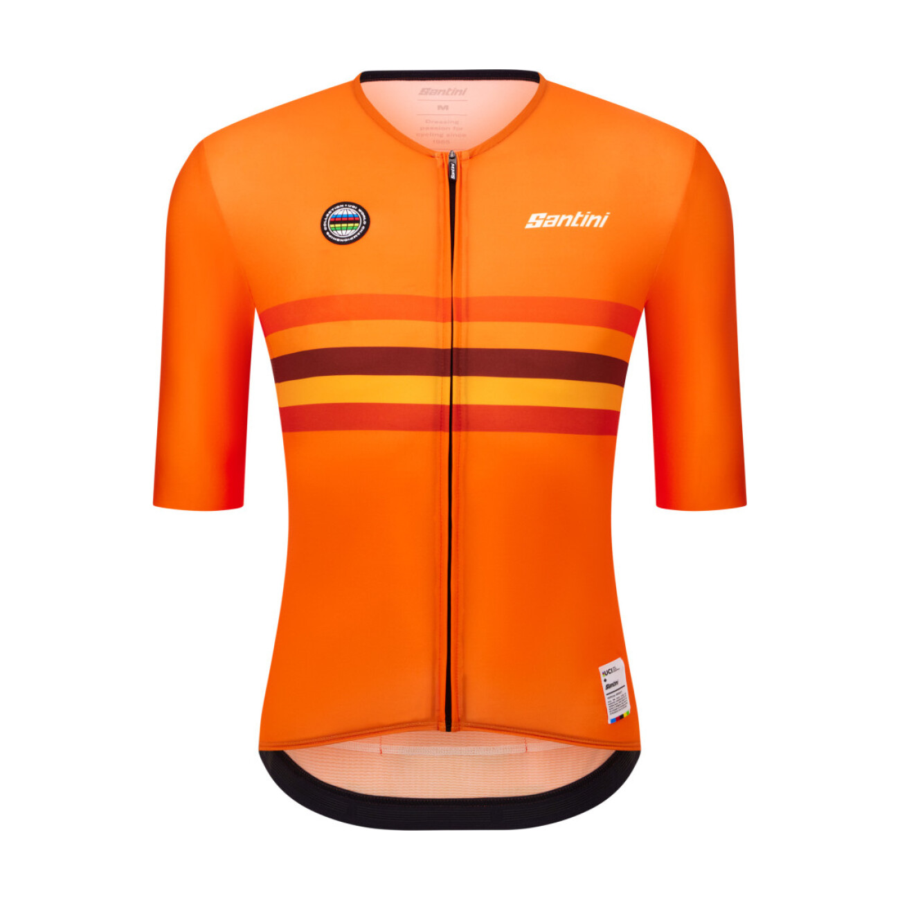 SANTINI Cyklistický dres s krátkym rukávom - UCI WORLD CHAMPION NETHERLANDS - oranžová 3XL