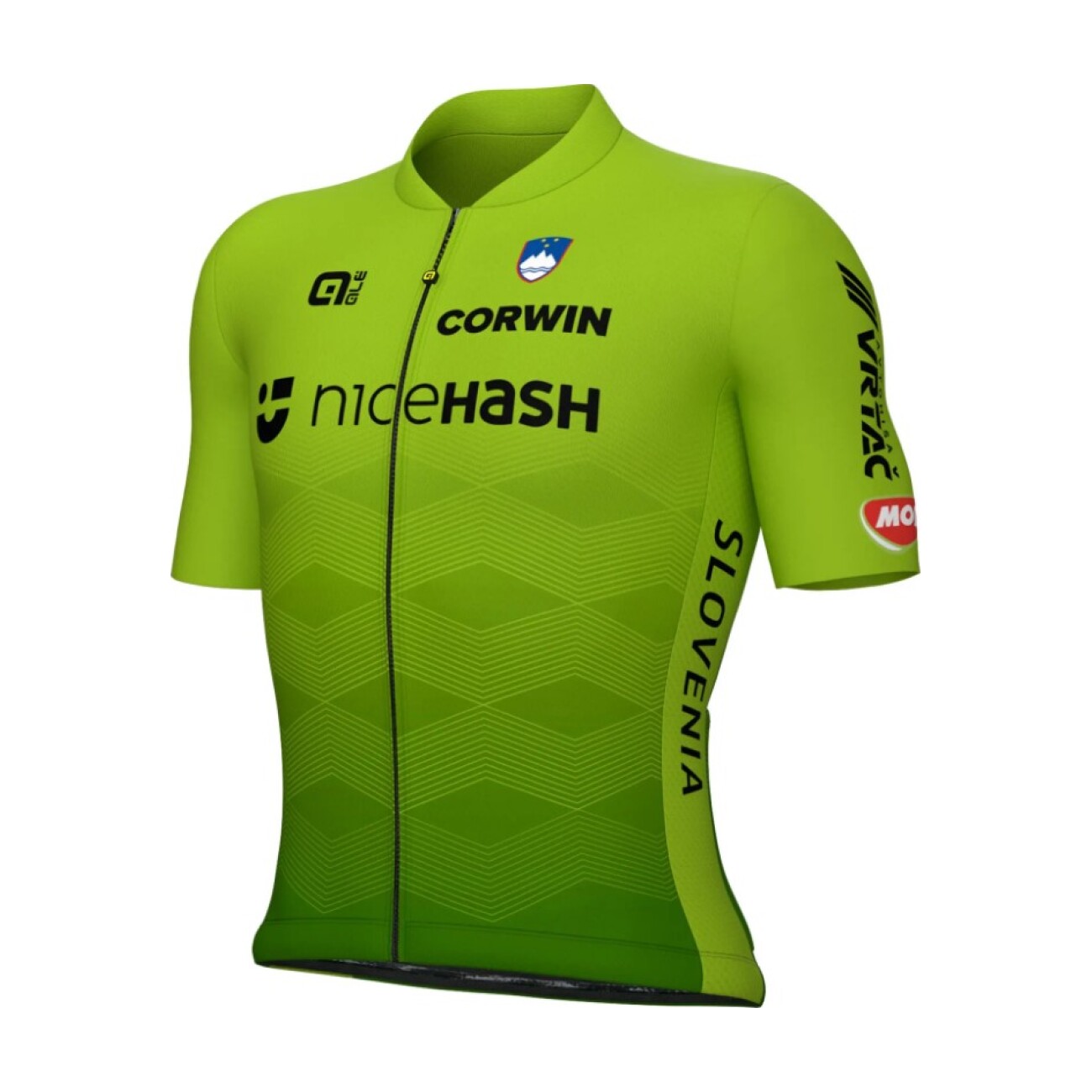 ALÉ Cyklistický dres s krátkym rukávom - SLOVENIAN FEDERATION PRIME 2024 - zelená