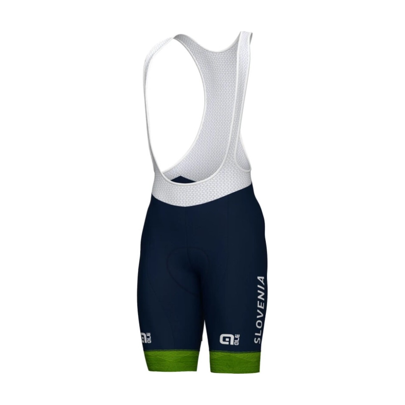 ALÉ Cyklistické nohavice krátke s trakmi - SLOVENIAN FEDERATION PRIME 2024 - modrá/zelená