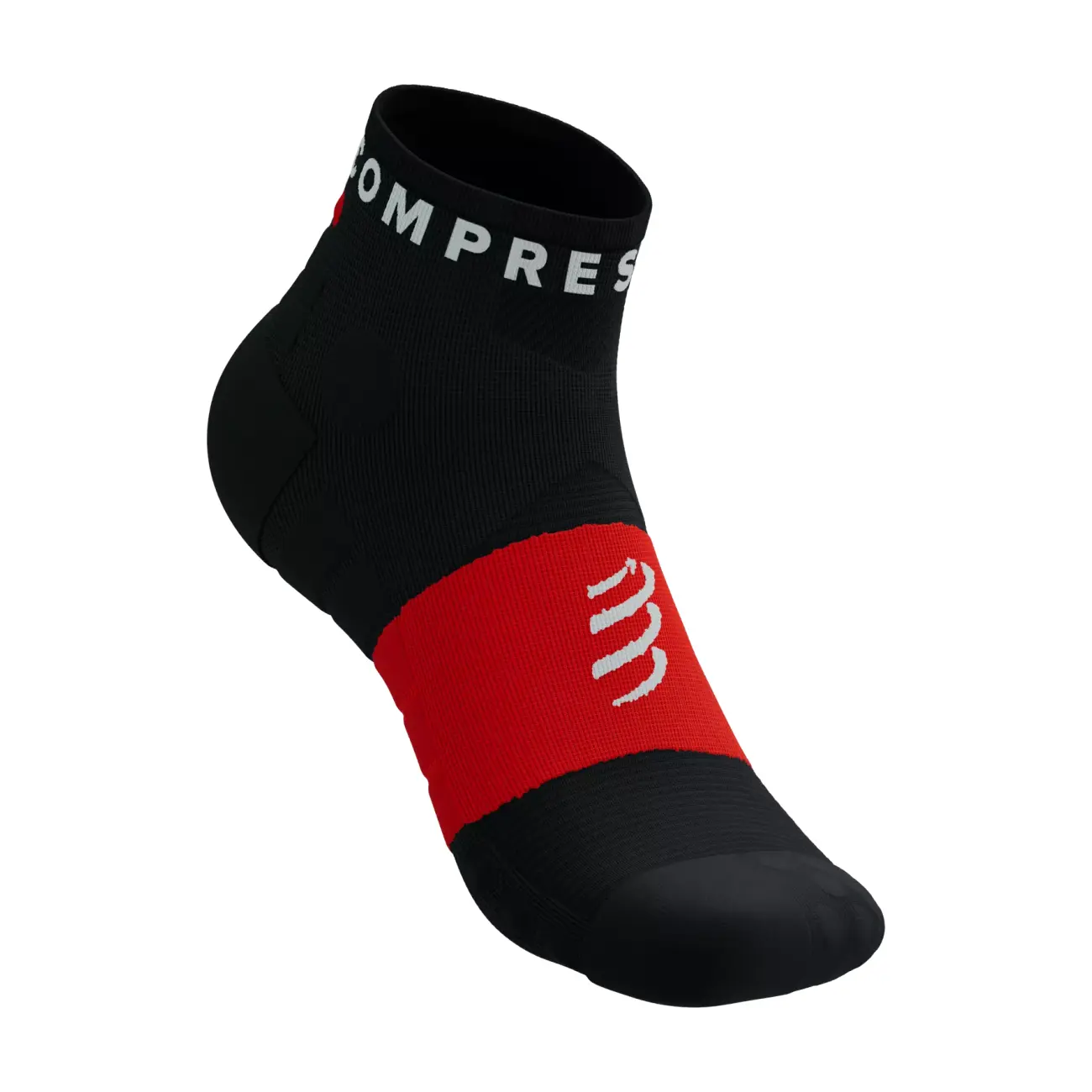 COMPRESSPORT Cyklistické ponožky členkové - ULTRA TRAIL - čierna/červená 35-38