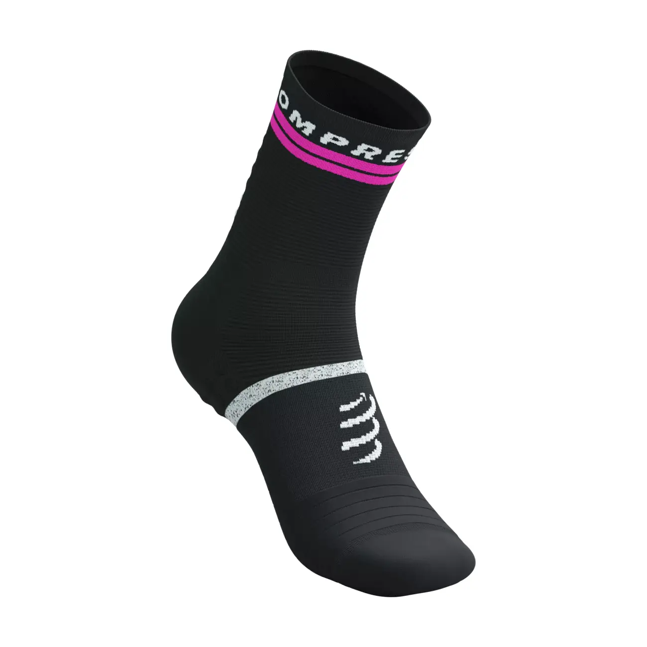 COMPRESSPORT Cyklistické ponožky klasické - PRO MARATHON V2.0 - čierna/žltá/ružová 39-41
