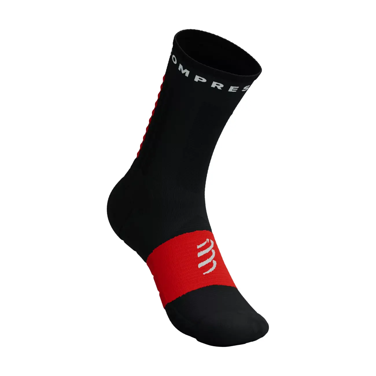 COMPRESSPORT Cyklistické ponožky klasické - ULTRA TRAIL V2.0  - čierna/červená 35-38