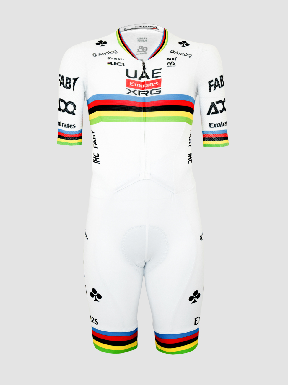 PISSEI Cyklistická kombinéza - TADEJ POGACAR WORLD CHAMP ROAD - biela