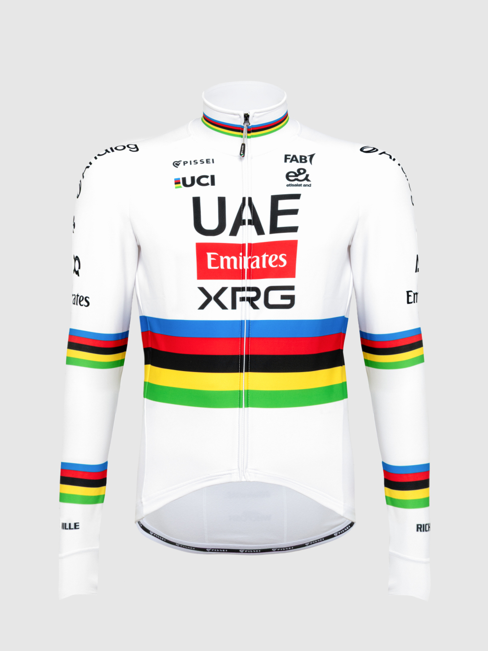 PISSEI Cyklistický dres s dlhým rukávom letný - TADEJ POGACAR WORLD CHAMP REPLICA - biela