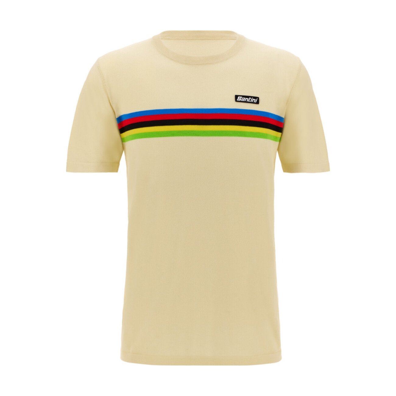 SANTINI Cyklistické tričko s krátkym rukávom - UCI WORLD CHAMPION - béžová