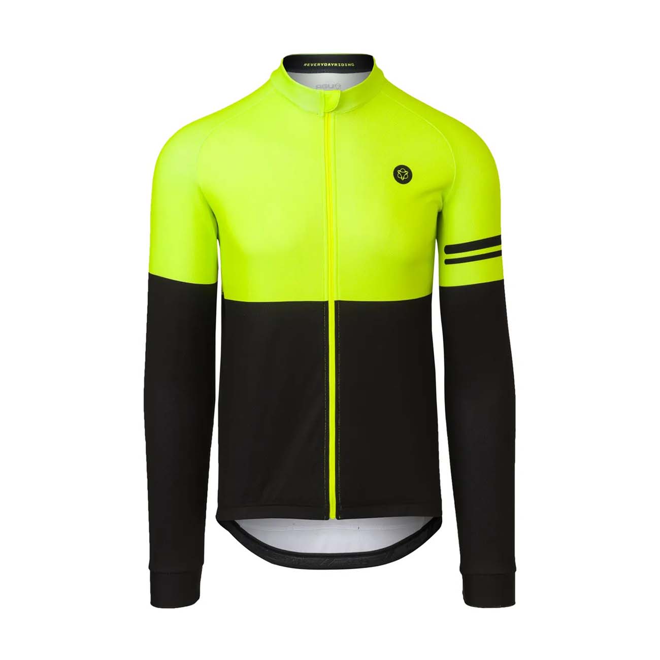 AGU Cyklistický dres s dlhým rukávom zimný - DUO WINTER - čierna/žltá