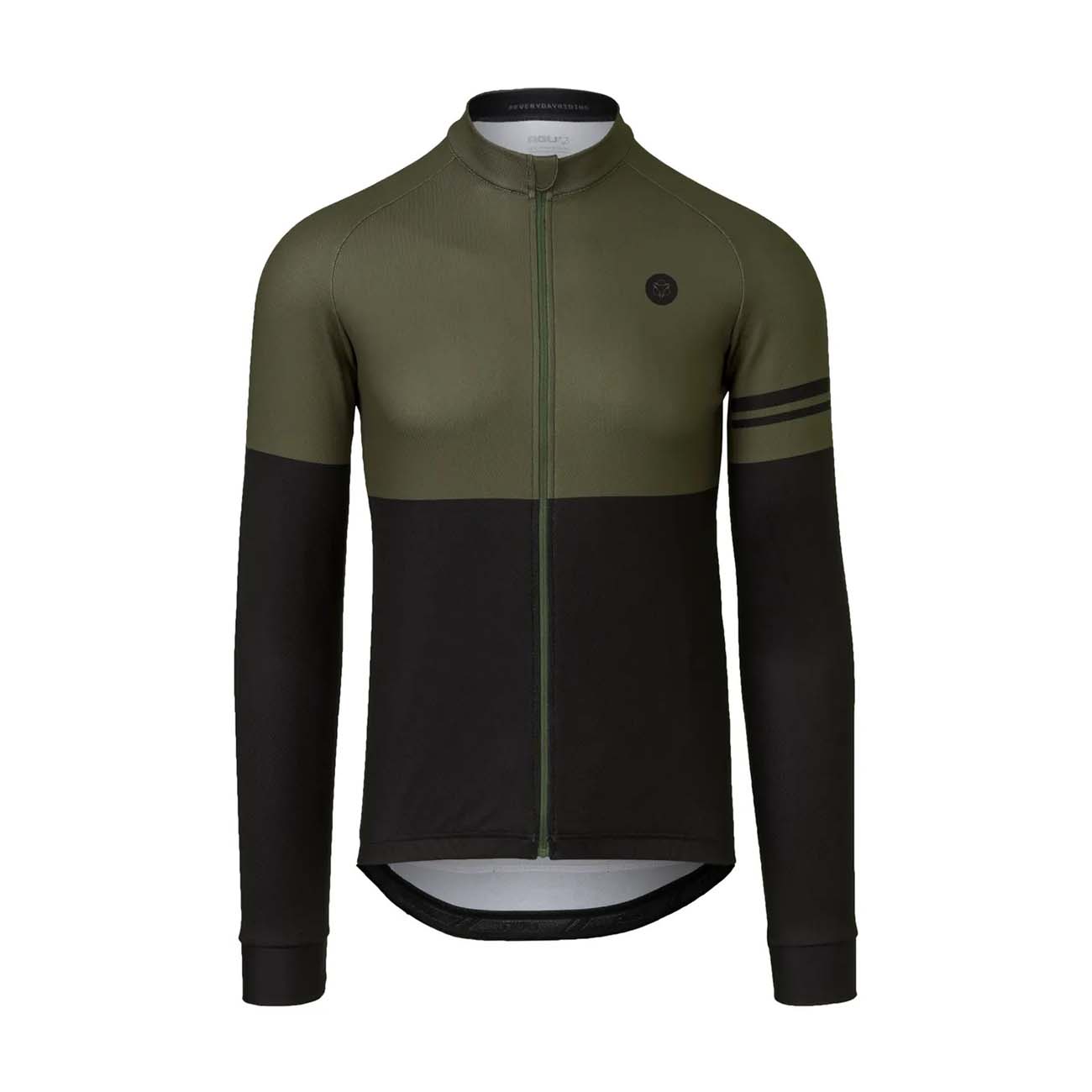 E-shop AGU Cyklistický dres s dlhým rukávom zimný - DUO WINTER - čierna/zelená