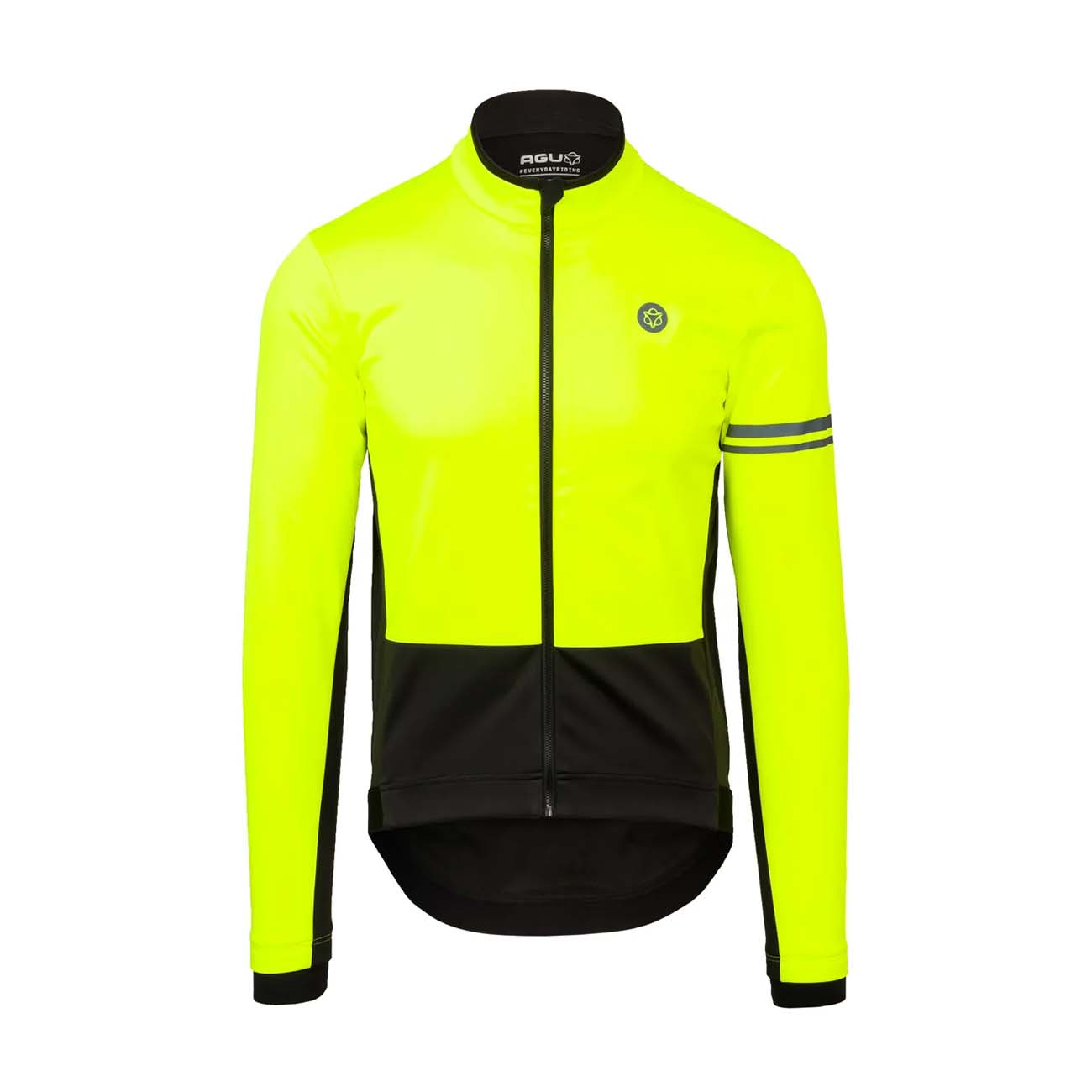 AGU Cyklistická zateplená bunda - WINTER ESSENTIAL - čierna/žltá M