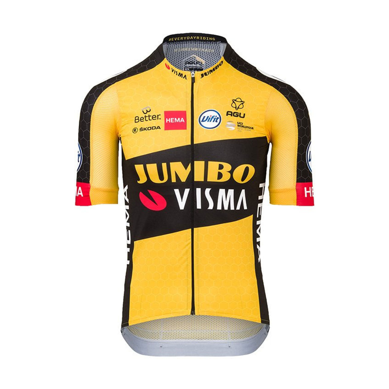
                AGU Cyklistický dres s krátkym rukávom - JUMBO-VISMA 2021 - čierna/žltá 2XL
            