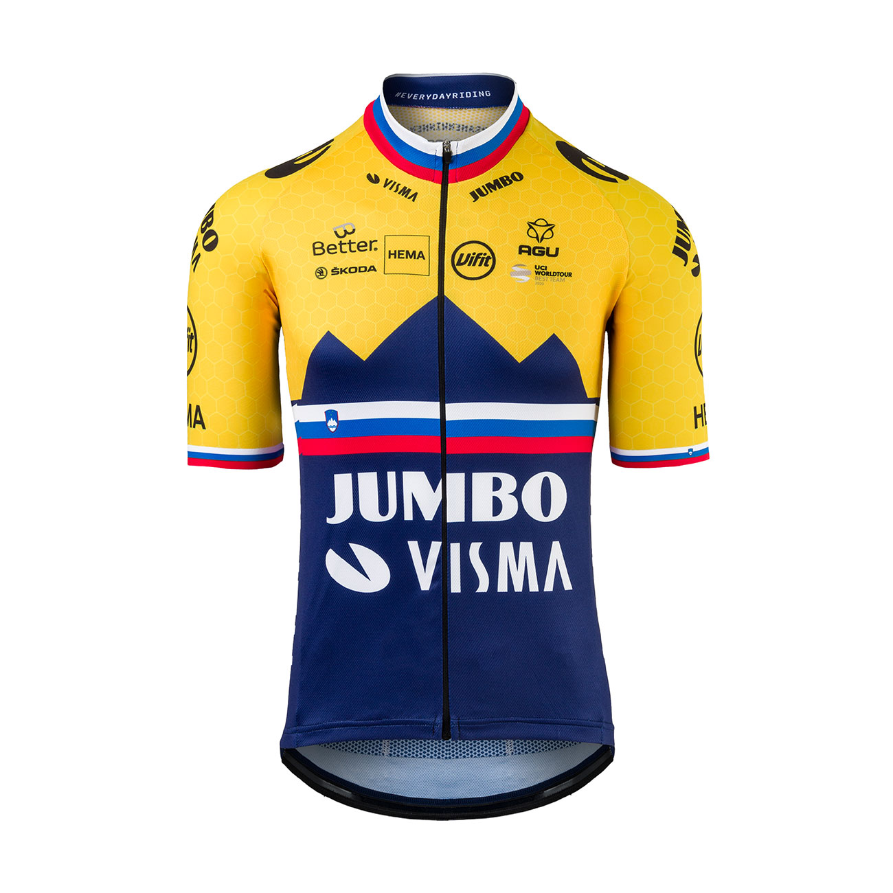 
                AGU Cyklistický dres s krátkym rukávom - JUMBO-VISMA 2021 - žltá/červená/biela/modrá L
            