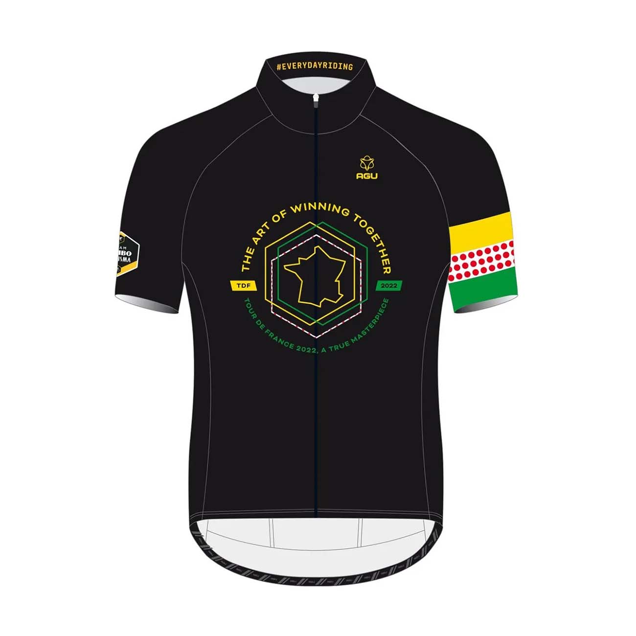 
                AGU Cyklistický dres s krátkym rukávom - JUMBO-VISMA 2022 - čierna XL
            