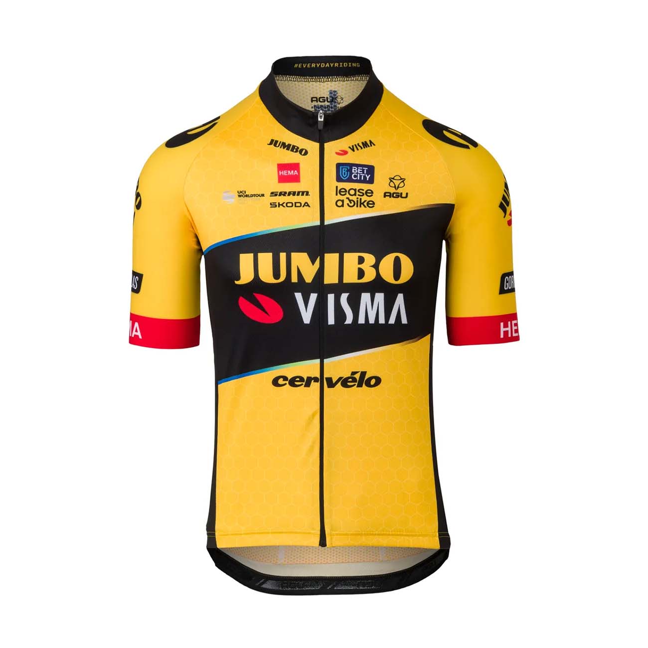 
                AGU Cyklistický dres s krátkym rukávom - JUMBO-VISMA 2023 - žltá/čierna
            