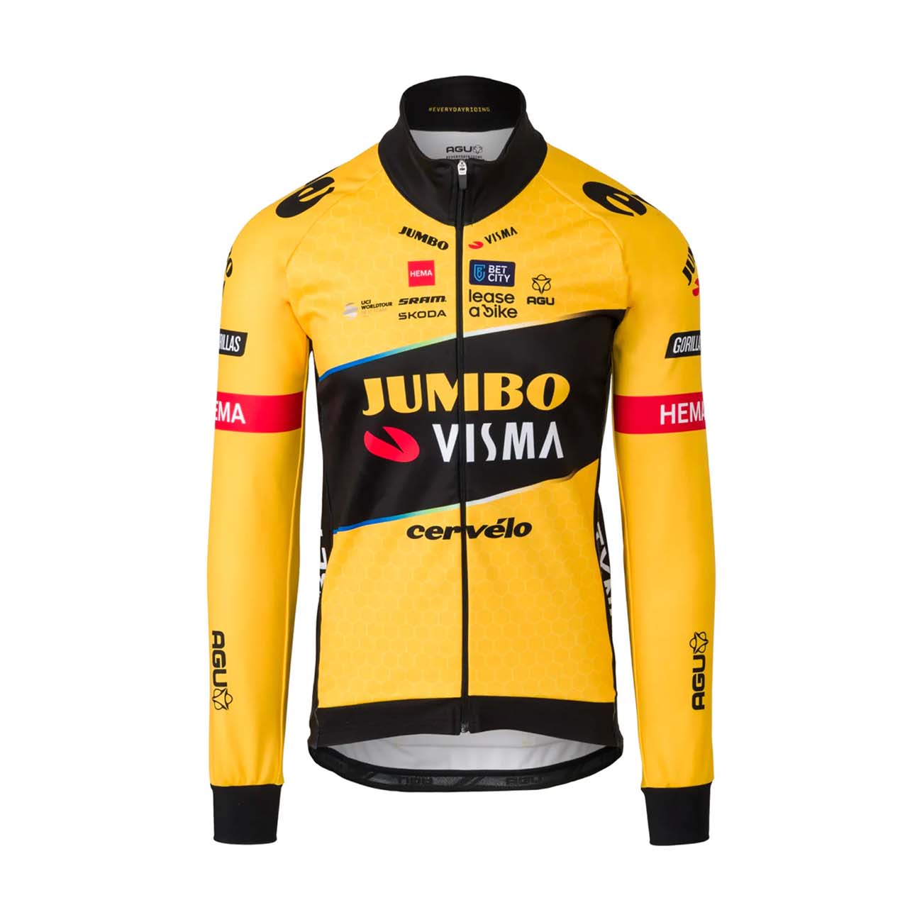 
                AGU Cyklistická zateplená bunda - JUMBO-VISMA 2023 - čierna/žltá XL
            