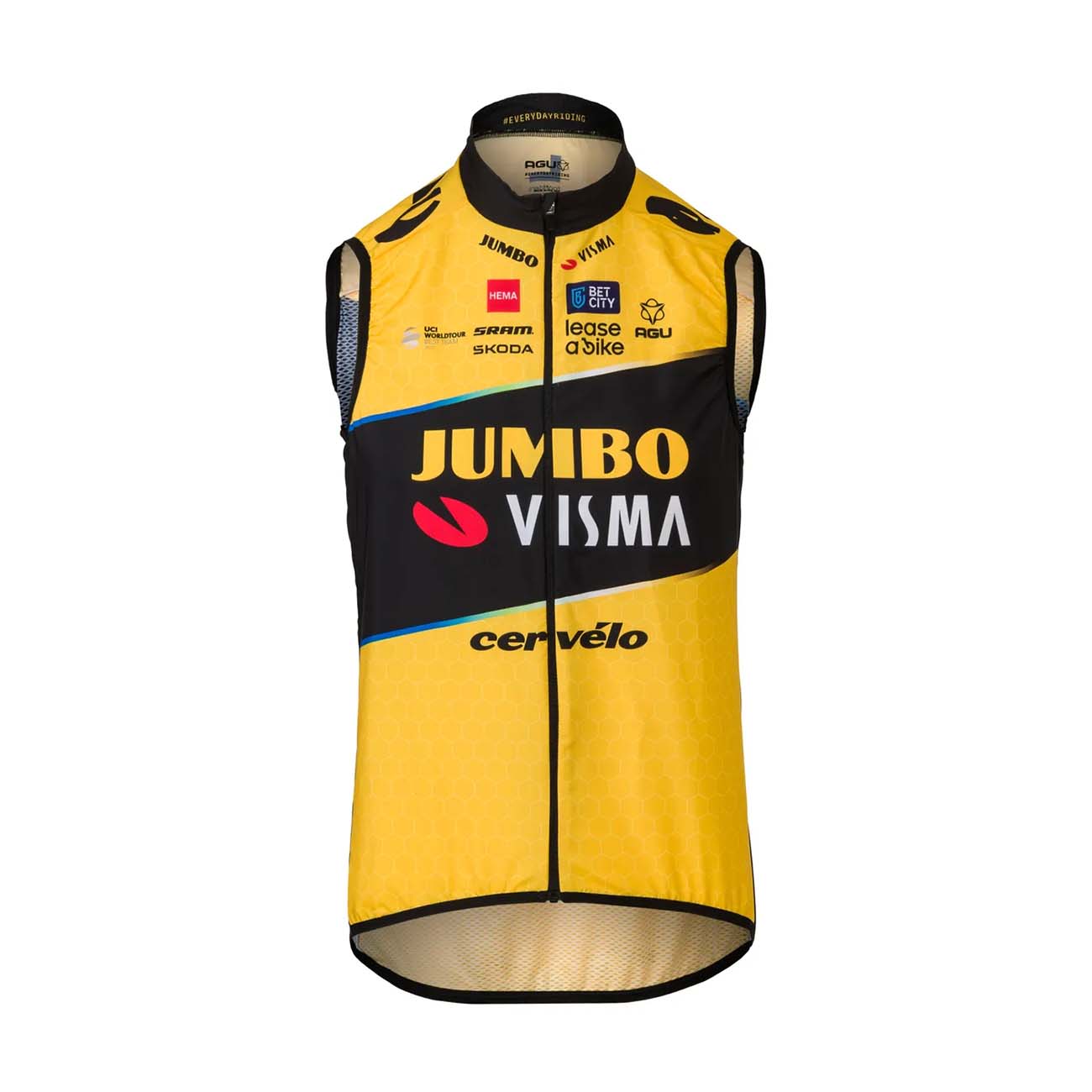 E-shop AGU Cyklistická vesta - JUMBO-VISMA 2023 - čierna/žltá 2XL