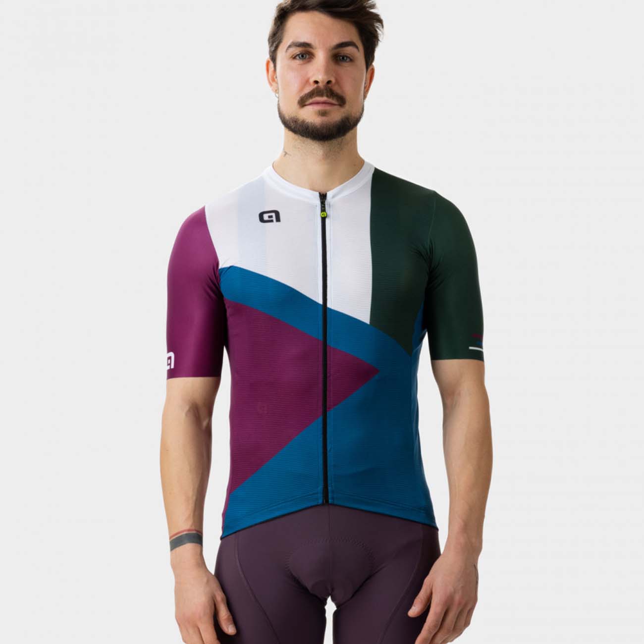 
                ALÉ Cyklistický dres s krátkym rukávom - NEXT - zelená/biela/modrá/bordová 3XL
            