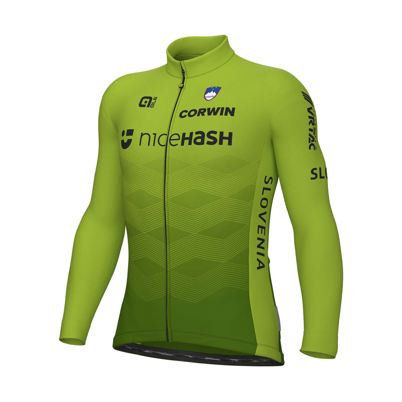 ALÉ Cyklistický dres s dlhým rukávom zimný - SLOVENIA NATIONAL 23 - zelená