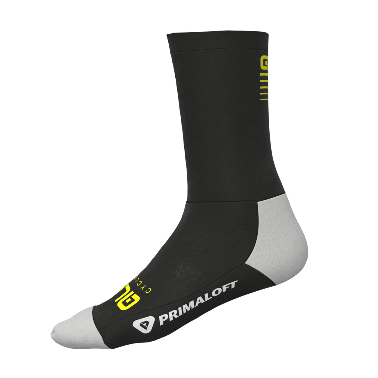 E-shop ALÉ Cyklistické ponožky klasické - THERMO PRIMALOFT H18 - šedá/čierna