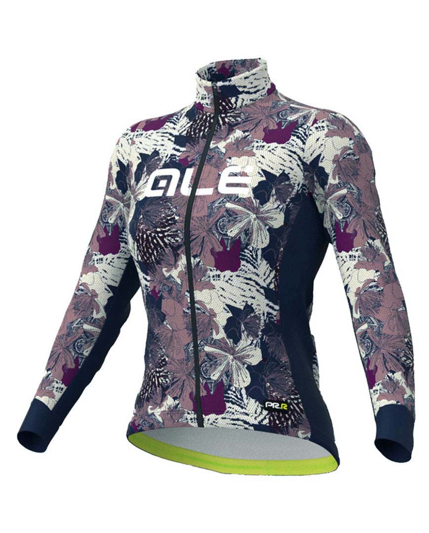 ALÉ Cyklistický dres s dlhým rukávom zimný - AMAZZONIA LADY WNT - modrá/béžová