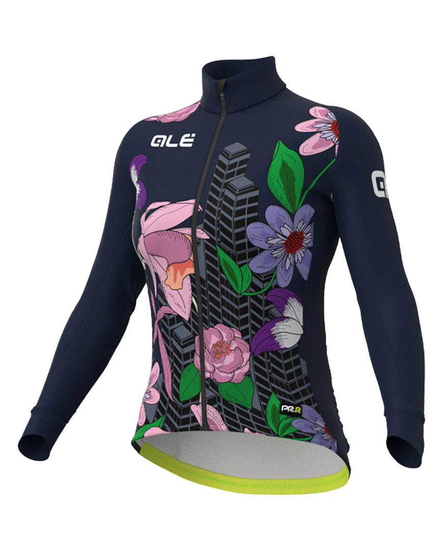 ALÉ Cyklistický dres s dlhým rukávom zimný - PR-R CITY LADY WNT - modrá