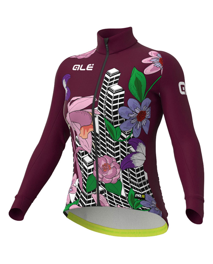 ALÉ Cyklistický dres s dlhým rukávom zimný - PR-R CITY LADY WNT - bordová 2XL