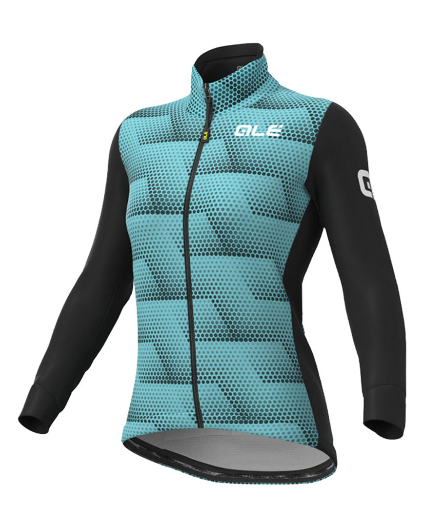 
                ALÉ Cyklistická zateplená bunda - SOLID SHARP LADY WNT - čierna/svetlo modrá S
            