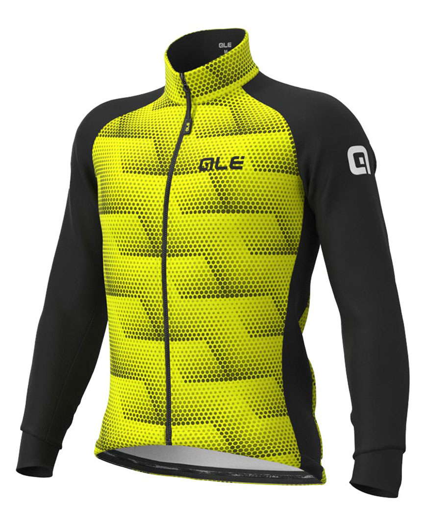 
                ALÉ Cyklistická zateplená bunda - SOLID SHARP - čierna/žltá
            