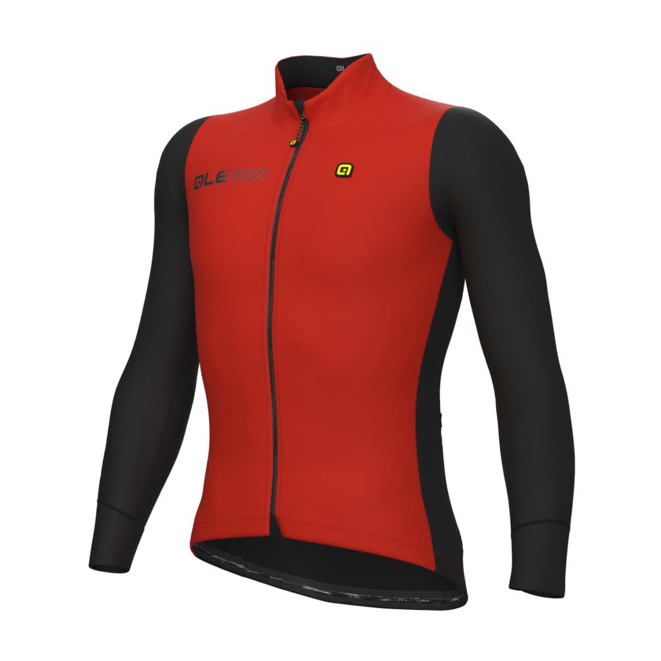ALÉ Cyklistická zateplená bunda - FONDO 2.0 SOLID - čierna/červená XL