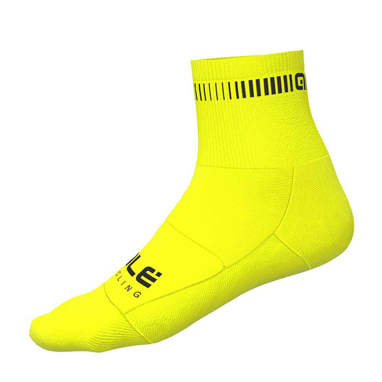 ALÉ Cyklistické ponožky klasické - LOGO Q-SKIN - žltá