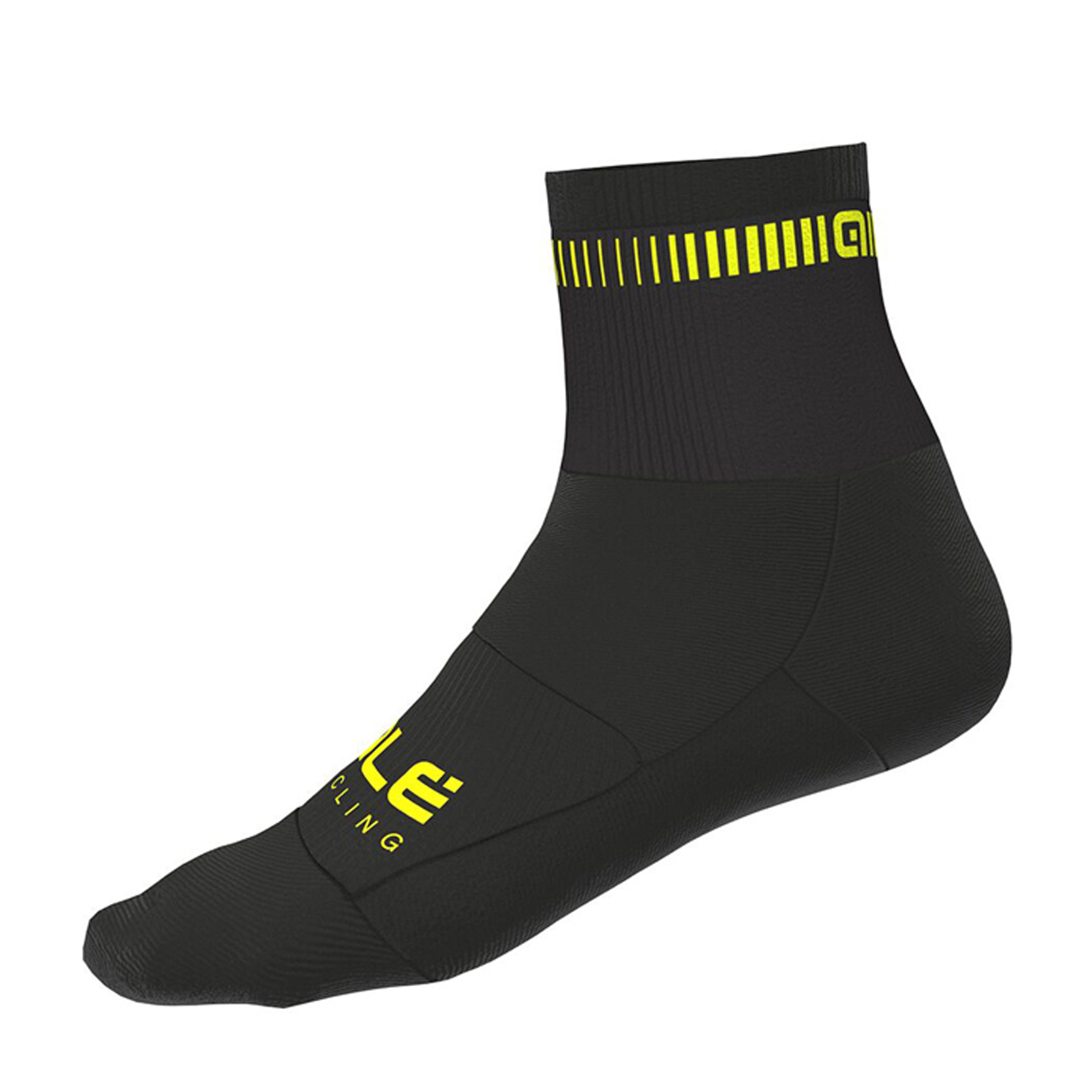 
                ALÉ Cyklistické ponožky klasické - LOGO Q-SKIN  - čierna/žltá
            